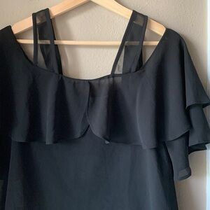 ASOS Cold Shoulder Flounce Sleeve Flowy Blouse